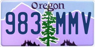 OR license plate 983MMV