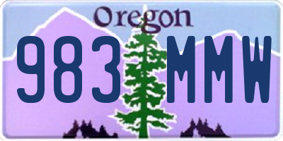 OR license plate 983MMW