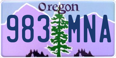 OR license plate 983MNA