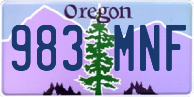 OR license plate 983MNF
