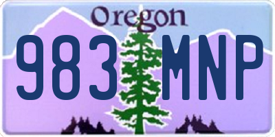 OR license plate 983MNP