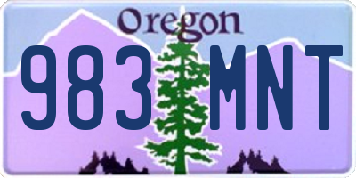 OR license plate 983MNT