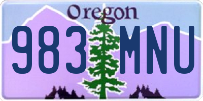 OR license plate 983MNU