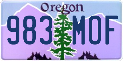 OR license plate 983MOF