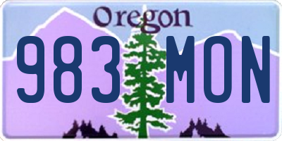 OR license plate 983MON