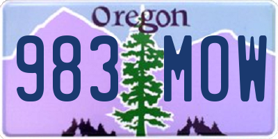 OR license plate 983MOW