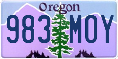 OR license plate 983MOY