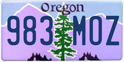 OR license plate 983MOZ