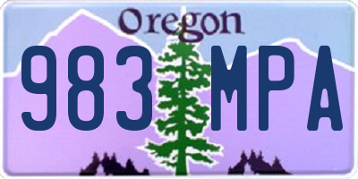 OR license plate 983MPA