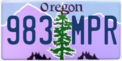 OR license plate 983MPR