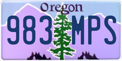 OR license plate 983MPS