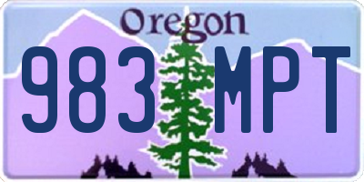 OR license plate 983MPT