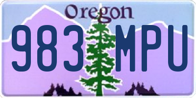 OR license plate 983MPU