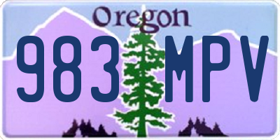 OR license plate 983MPV