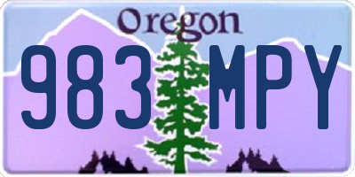 OR license plate 983MPY