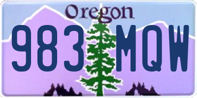 OR license plate 983MQW