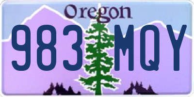 OR license plate 983MQY