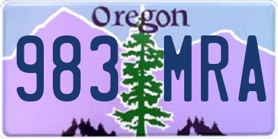 OR license plate 983MRA