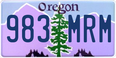 OR license plate 983MRM