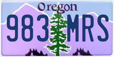 OR license plate 983MRS