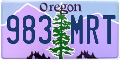 OR license plate 983MRT