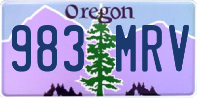 OR license plate 983MRV