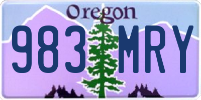 OR license plate 983MRY