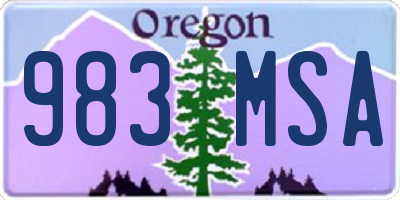 OR license plate 983MSA