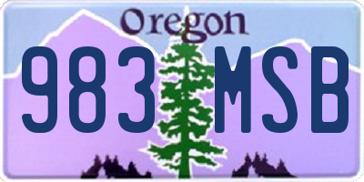 OR license plate 983MSB