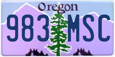 OR license plate 983MSC