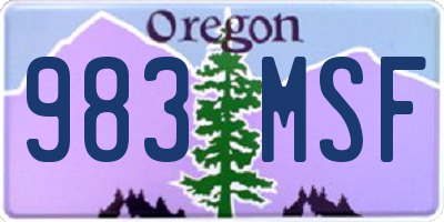 OR license plate 983MSF