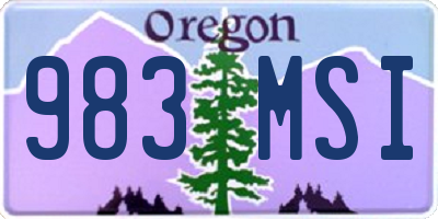 OR license plate 983MSI