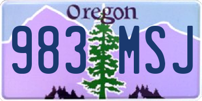 OR license plate 983MSJ