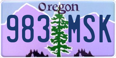 OR license plate 983MSK