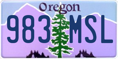 OR license plate 983MSL