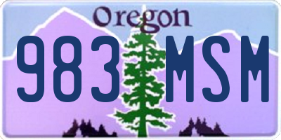 OR license plate 983MSM