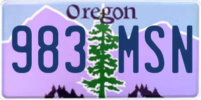 OR license plate 983MSN