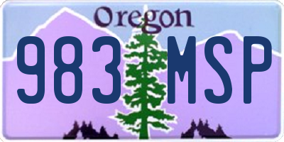 OR license plate 983MSP