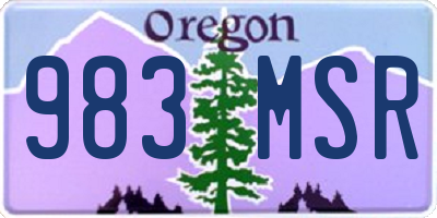 OR license plate 983MSR