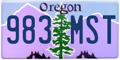 OR license plate 983MST