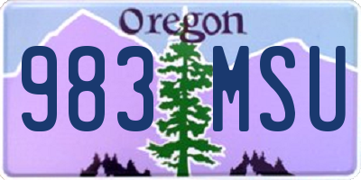 OR license plate 983MSU