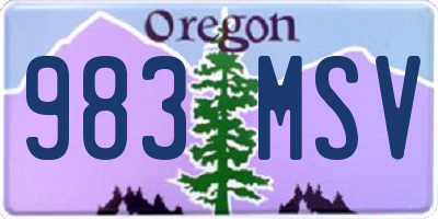 OR license plate 983MSV