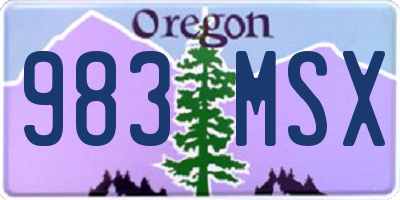 OR license plate 983MSX