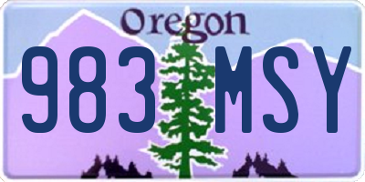 OR license plate 983MSY