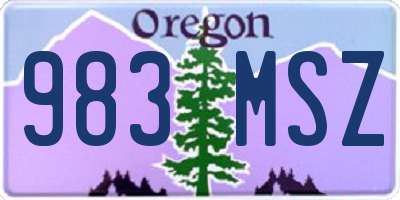 OR license plate 983MSZ