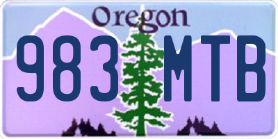 OR license plate 983MTB
