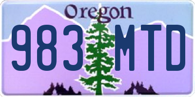 OR license plate 983MTD