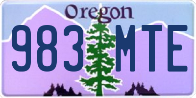 OR license plate 983MTE