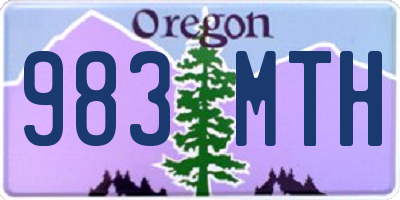 OR license plate 983MTH