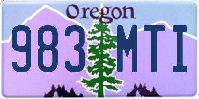 OR license plate 983MTI